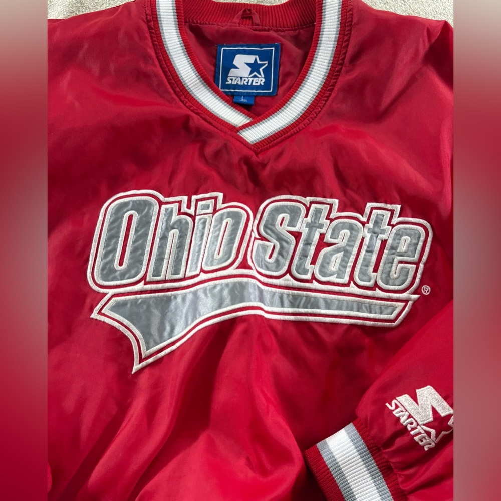 Vintage 90’s Starter Ohio State Red Pullover Jacket - Picture 2 of 13